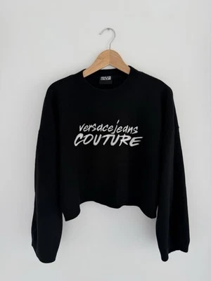 RRP£487 Versace Jeans Couture Black Embroidered Jumper - Size Small - Image 1 of 4