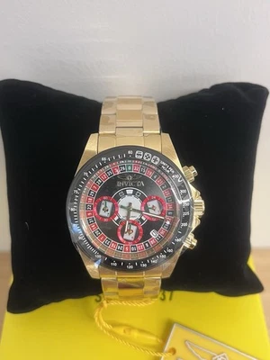 Invicta Speedway Casino Royale 39.5mm Men's Watch Roulette Gold Tone - Image 1 of 4