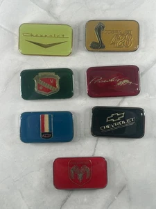 Lot of 7 Racing Champions Diecast Car Emblem Plates – Chevrolet, Dodge, Cobra + - Picture 1 of 2