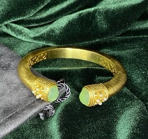 Julie Vos Paris Demi Cuff w/ Pearls Aquamarine Blue 24k Gold Plated NWOT - Picture 1 of 5