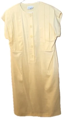 Vintage Leslie Fay Union Made Dress size 8-10 Yellow  Secretary Womens USA Read - Image 1 of 4