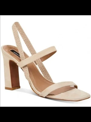 Sandalias sin cordones de cuero Esther beige arena cálida para mujer BCBG MAXAZRIA 8,5 Foto 1 de 2