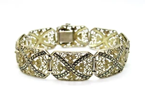 TRAUM Art Deco filigran Armband 835 Silber silver bracelet antique rare ~ 1920 - Bild 1 von 7