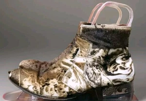 Jo Ghost gesprenkeltes strukturiertes Muster Fell Leder Stiefeletten Stiefel US 11 - Bild 1 von 10