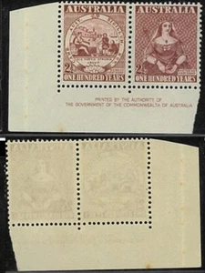 1950 Australia First NSW & Victoria Stamps Imprint Strip 2x21/2d Centenary issue - Foto 1 di 1