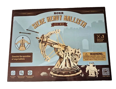 Quebra-cabeça ROKR Siege Heavy Ballista Epic War KW401 3D madeira novo/selado - Imagem 1 de 2