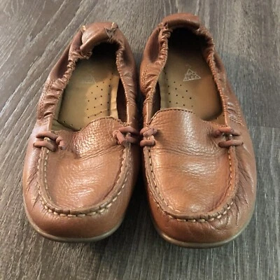 Zapatos de conducción de ballet Hush Puppies HPO2 FLEX de cuero marrón sin cordones talla 6 Foto 1 de 4