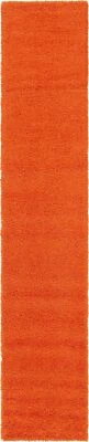 Unique Loom Solid Shag Collection Area Rug (2' 6" x 13' 1" Runner, Tiger Oran... - Image 1 of 4