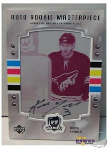 2006-07 UD The Cup KEITH YANDLE M-148 Rookie Auto - Magenta Printing Plate 1/1