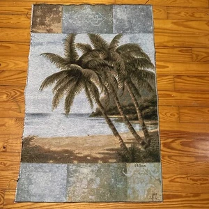 Wall Art by Betsy Brown Woven Tapestry Vintage Philip Bai Island Beach 26"x41" - Picture 1 of 20