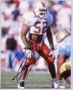 RAY LEWIS MIAMI HURRICANES SIGNED AUTOGRAPHED 8 X 10 PHOTO PSA DNA CERT - Picture 1 of 2