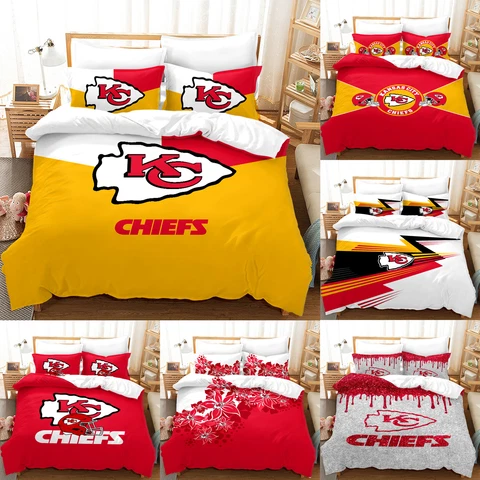 Kansas City Chiefs Bedding Sets Cotton Blend Duvet Cover Pillowcase Quilt Cover Cover