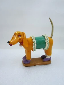 SUPER CUTE ORIGINAL POLYSTONE BRITE DRESS UP DOG DACHSHUND SCULPTURE FIGURINE - Picture 1 of 13