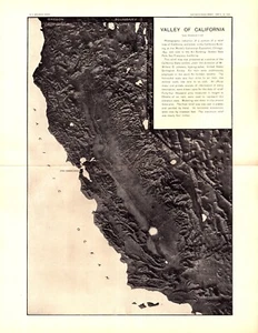 VALLEY OF CALIFORNIA, PHOTO REDUCTION, SAN FRANCISCO Antique relief map 1898 - Picture 1 of 2