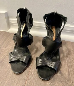 Rupert Sanderson Estelle Black Stiletto Heels Shoes Size 37 / US 7 - Black - Picture 1 of 6