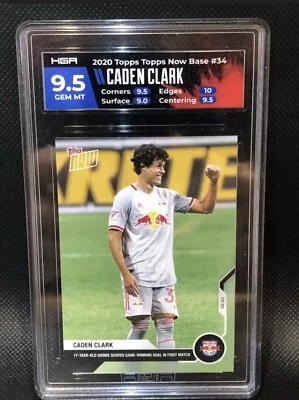 🔥Caden Clark RB Leipzig Topps Now RC SP First Card HGA Graded Gem Mint 9.5 NYRB - Image 1 of 2