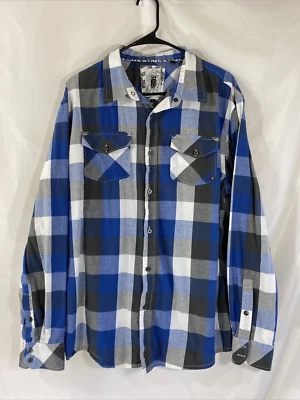 Ocean Current Plaid Button Up Long Sleeve Shirt size XL - Image 1 of 4