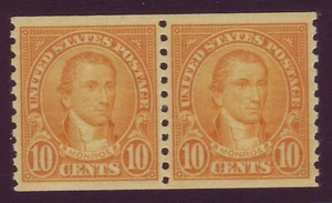 603 ( 10c T. Monroe ) - COIL PAIR - GEM CENTER - MNH - MUST SEE !! - Picture 1 of 2