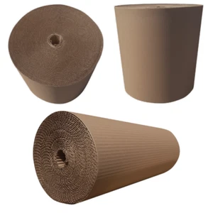 CORRUGATED CARDBOARD PAPER ROLLS 600mm WIDE POSTAL PACKAGING WRAPPING - Picture 1 of 5