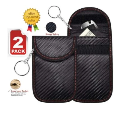 2x Car Key Signal Blocker Case Cage Fob Pouch Keyless Blocking Bag BENTLEY TURBO - Image 1 of 4