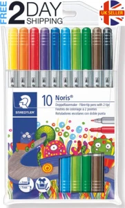 Colouring Pens Staedtler Noris Club Double-Ended Fibre Tip Assorted Colours - Picture 1 of 7