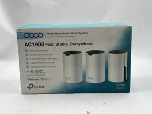 TP-LINK DECO AC1900 S4 3PK WHOLE HOME MESH WI-FI SYSTEM 2.4GHZ/5GHZ - Picture 1 of 5