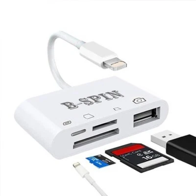 4 in 1 OTG Camera Card Reader to USB Adapter SD TF For iPhone iPad iPod Touch - Image 1 of 4