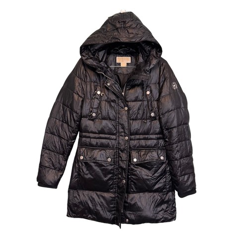 Cappotto parka lungo Michael Kors puffer donna XS nero piumino imbottitura piuma outdoor