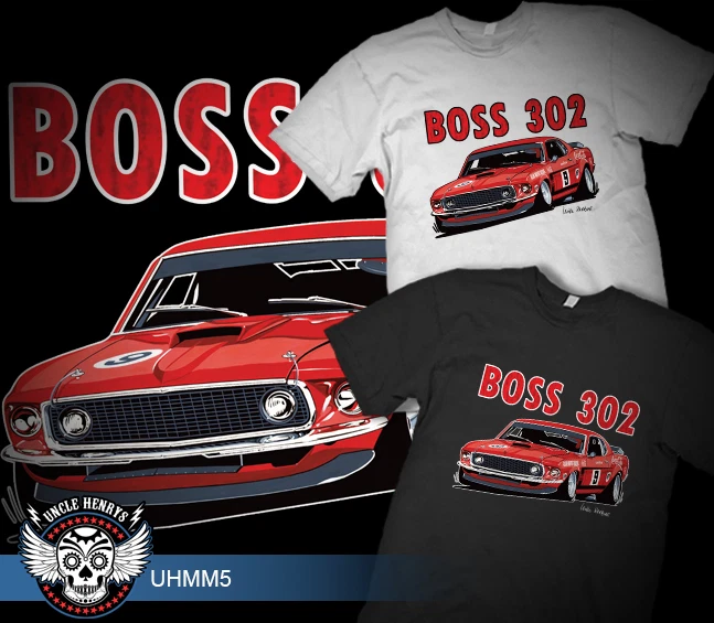 68'  FORD  MUSTANG  BOSS 302  ALLLAN MOFFAT  BATHURST RACE CAR  QUALITY TSHIRT   - image 1 of 1