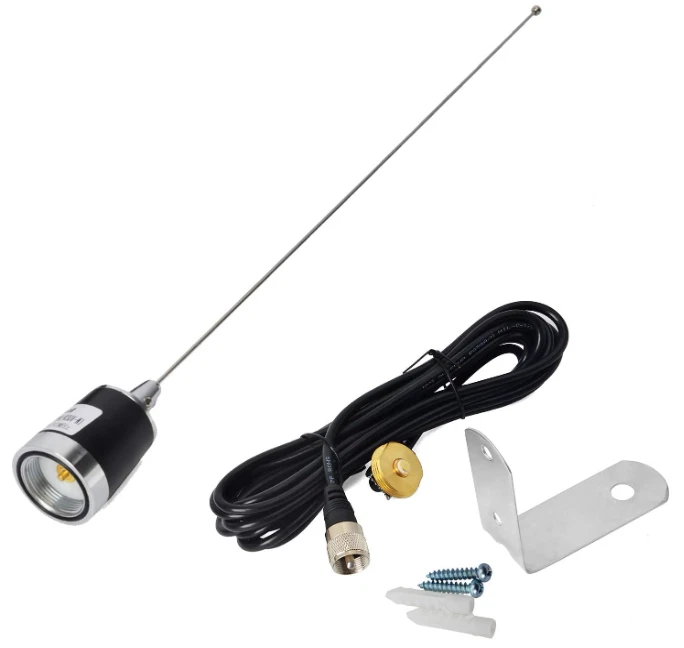 Antena UHF VHF 2 м 70 см con montaje NMO, кабель коаксиальный RG58 de 4 м y сопорт пара - Изображение 1 из 4