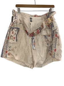 Johnny Was Emery Belted Embroidered Cargo Sz 12 Shorts - Picture 1 of 12