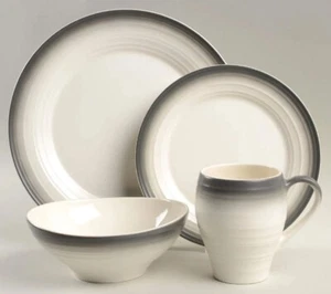 MIKASA Swirl Ombre Graphite Green 4 Piece place Setting Dinnerware Set Green New - Picture 1 of 1