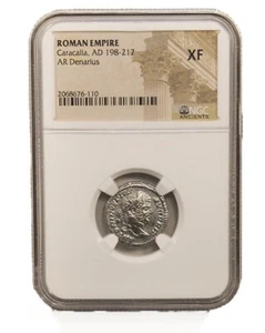 NGC ( XF ) Roman AR Denarius of Caracalla AD198 - 217 NGC Certified Ancient - Picture 1 of 2