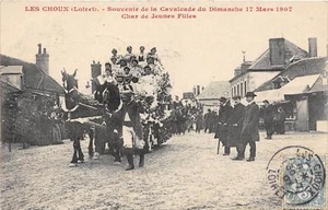 CPA 45 LES CHOUX SOUVENIR DE LA CAVALCADE DU DIMANCHE 17 MARS 1907 CHAR DES JEUN - Foto 1 di 1