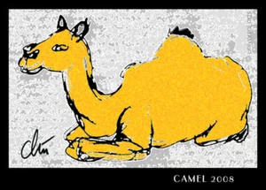 JACQUELINE DITT - Camel ltd.Druck Grafik ger.signiert Kamel ACEO - Bild 1 von 3