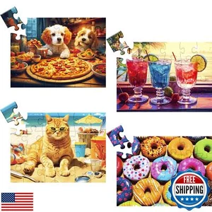 mjyphdm 4 Pack 24 Large Piece Puzzles for Seniors, Jigsaw Puzzles for Adults  - Picture 1 of 5