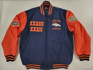 NFL Denver Broncos Reversible Super Bowl Champs Chaqueta Universitaria Abrigo Para Hombre M Usado en Excelente Condición - Imagen 1 de 18