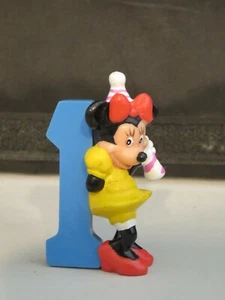 Vintage 1980's Disney Minnie Mouse 1st Birthday No. 1 cake topper PVC Figure 2" - Picture 1 of 5