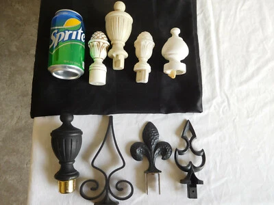 lote de 8 barras de cortina BLANCAS NEGRAS FINALES Steampunk Crafts vintage 4"-6" Foto 1 de 3