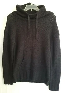 POOF! Tunic Black Sweater Cowl Neck Pullover Long Sleeve Size S NEW - Picture 1 of 7