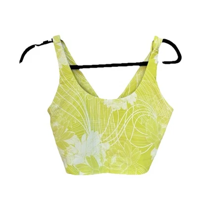 Joy Lab Lime Green White Floral Print Sports Bra, Women’s Small - Image 1 of 4