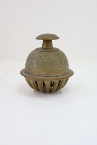 Large Vintage Brass Claw Temple Bell Yoga Meditation Ornate 4.5” Tall - Picture 1 of 9