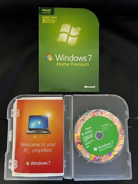 Microsoft Windows 7 Home Premium Retail (Upgrade) Family Pack inc Product Key - Image 1 of 1