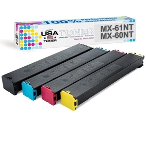 Compatible CMYK Toner for Sharp MX-61NT, MX2651, MX3070, MX3071 4pk - Picture 1 of 6