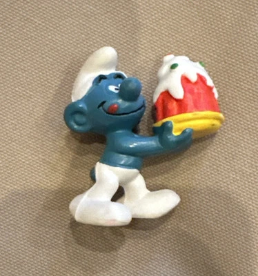 Smurfs 20100 Cake Smurf Figure Rare Vintage 1996 Toy PVC Figurine Peyo - Image 1 of 2