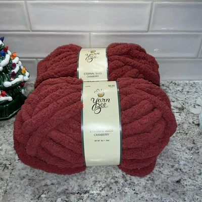 Пряжа Yarn Bee Cranberry 05 Eternal Bliss коренастая 8 унций 28 ярдов лот из 2 мотков темно-бордовая - Изображение 1 из 3