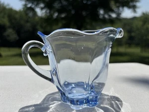 Tiffin Glass Canterbury Sapphire Blue 7 oz. Handled Creamer Excellent Used Cond. - Picture 1 of 6