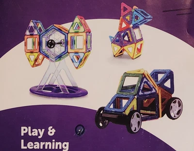 90 Pcs STEM Creative Magnetic Learning Blocks Construction Set Ages 3+ - Free-sh - Image 1 of 4