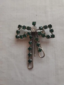 "Broche vintage Citarelli verde estrás colgante 2"" disfraz con joyas" - Imagen 1 de 2