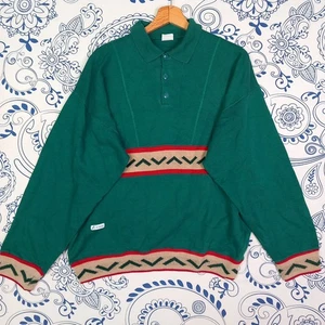 K WAY VINTAGE SWEATSHIRT MADE IN FRANCE RARISSIMA FELPA VERDE COLLETTO TGL GREEN - Picture 1 of 18
